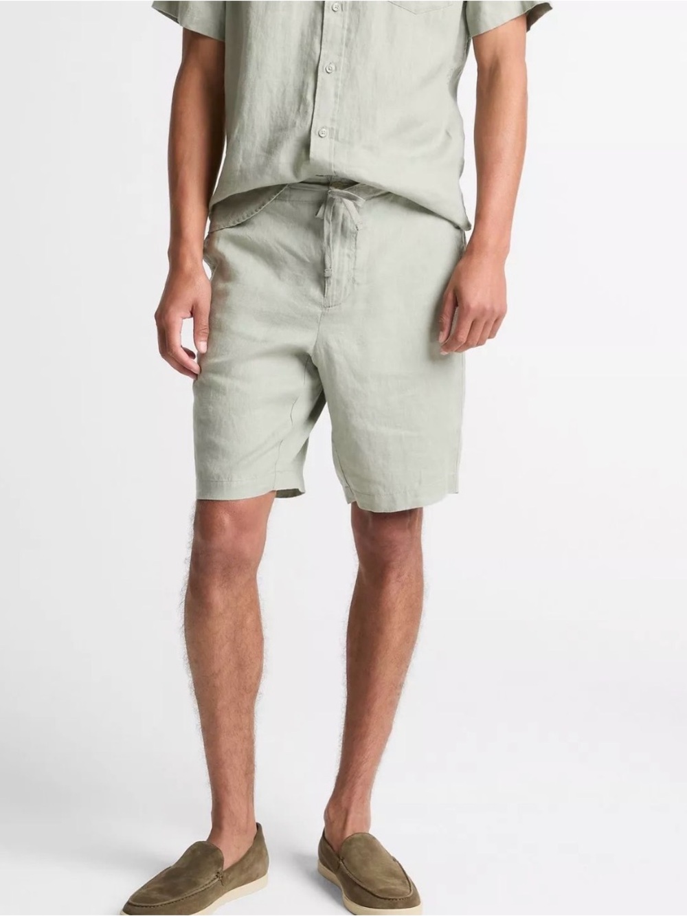 Vince Mens 100% Hemp Matcha Drawstring Shorts Sage Green MS1562629 Large